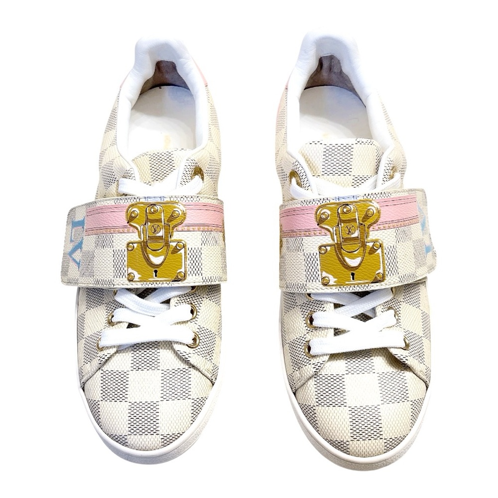 Louis Vuitton Frontrow Azur Damier Sneakers EU 37 US 7 Limited Edition - Picture 2 of 10